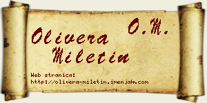 Olivera Miletin vizit kartica